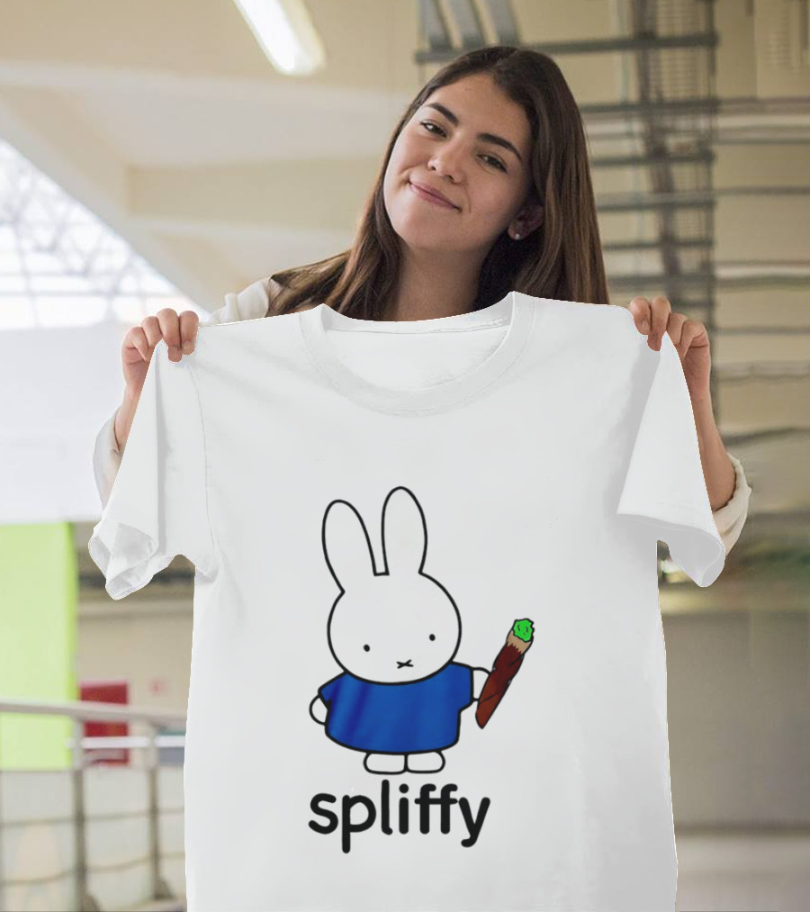 Bunny Spliffy Character Holding Joint T-Shirt