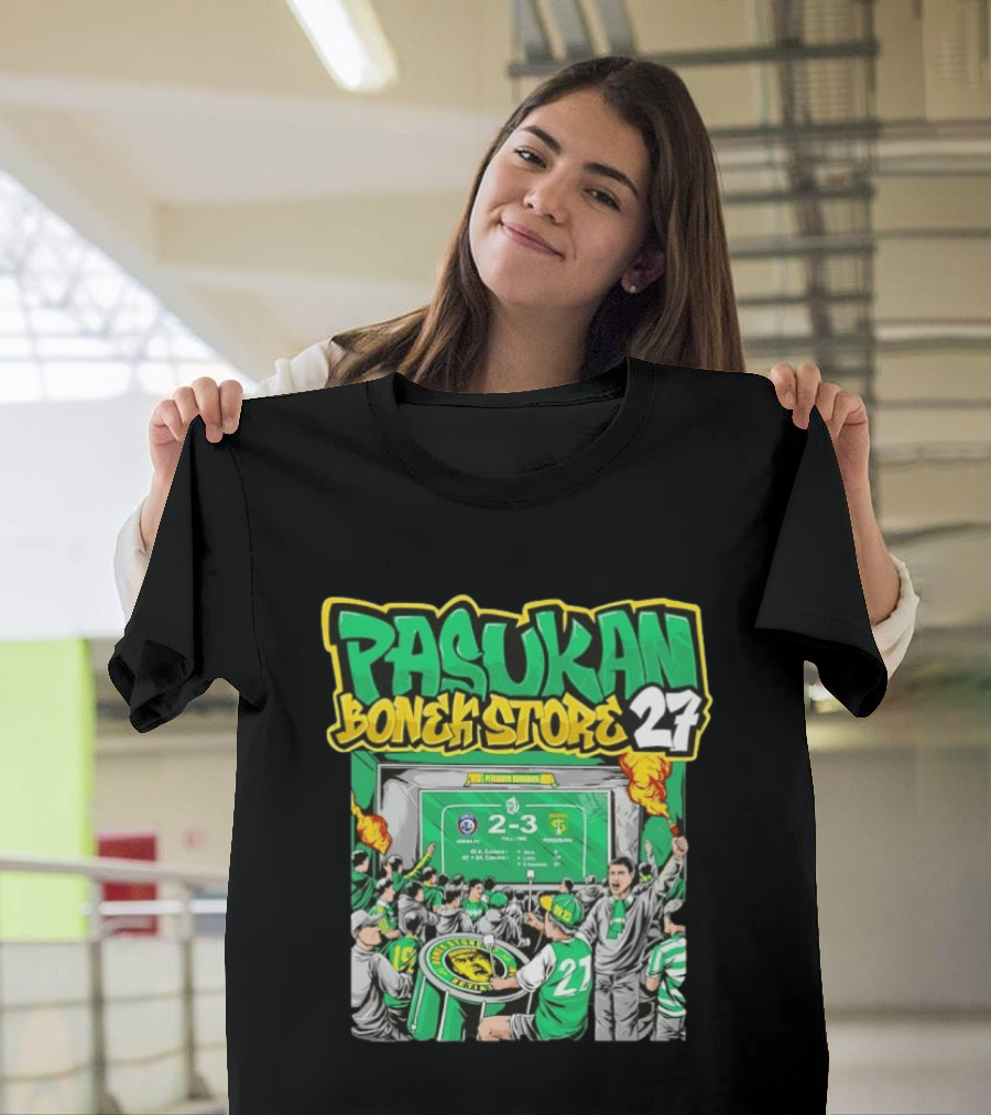 Pasukan Bonek Store 27 Persebaya Surabaya Football Fans 2 3 Match Celebration T-Shirt