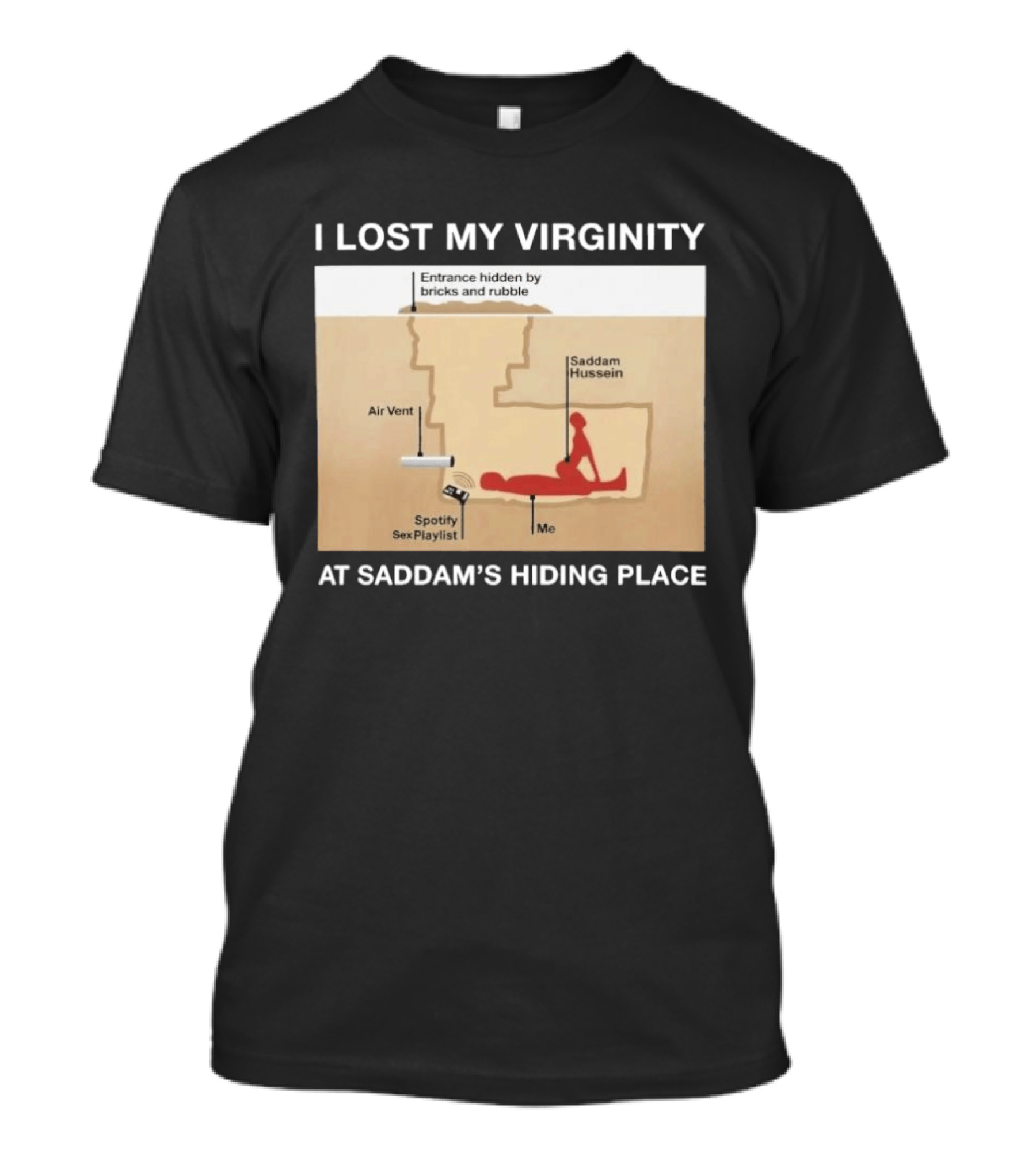I Lost My Virginity At Saddam Hussein Hiding Place Spotify Sex Playlist T-Shirt