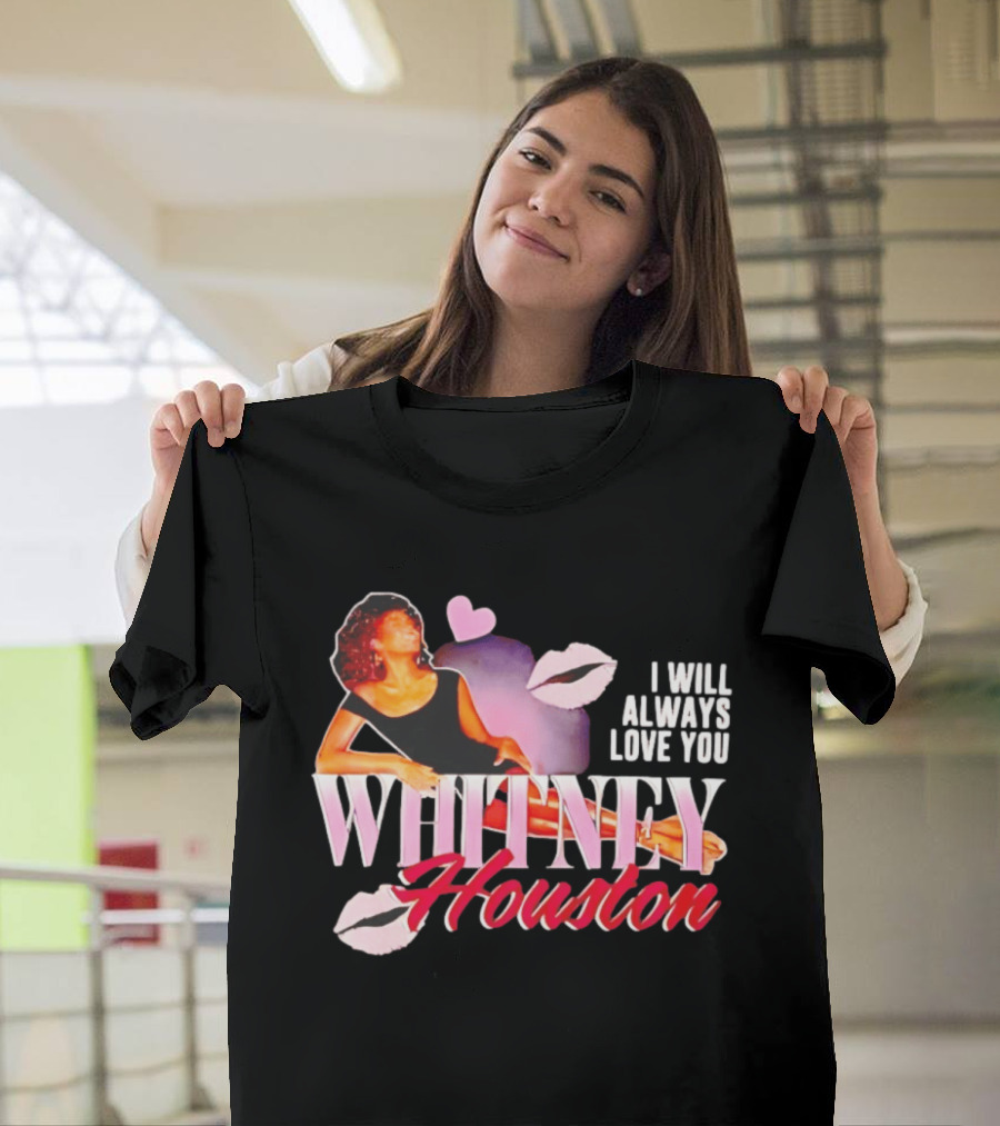 Whitney Houston I Will Always Love You Retro Lips Heart T-Shirt