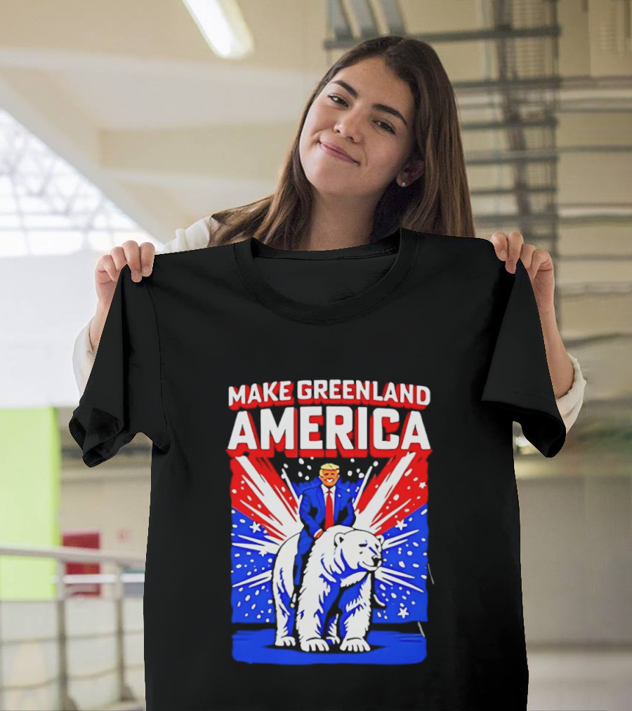 Make Greenland America Trump Riding Polar Bear T-Shirt
