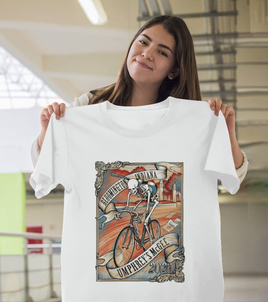 Umphrey's McGee Bloomington Indiana 2026 Skeleton Cycling T-Shirt