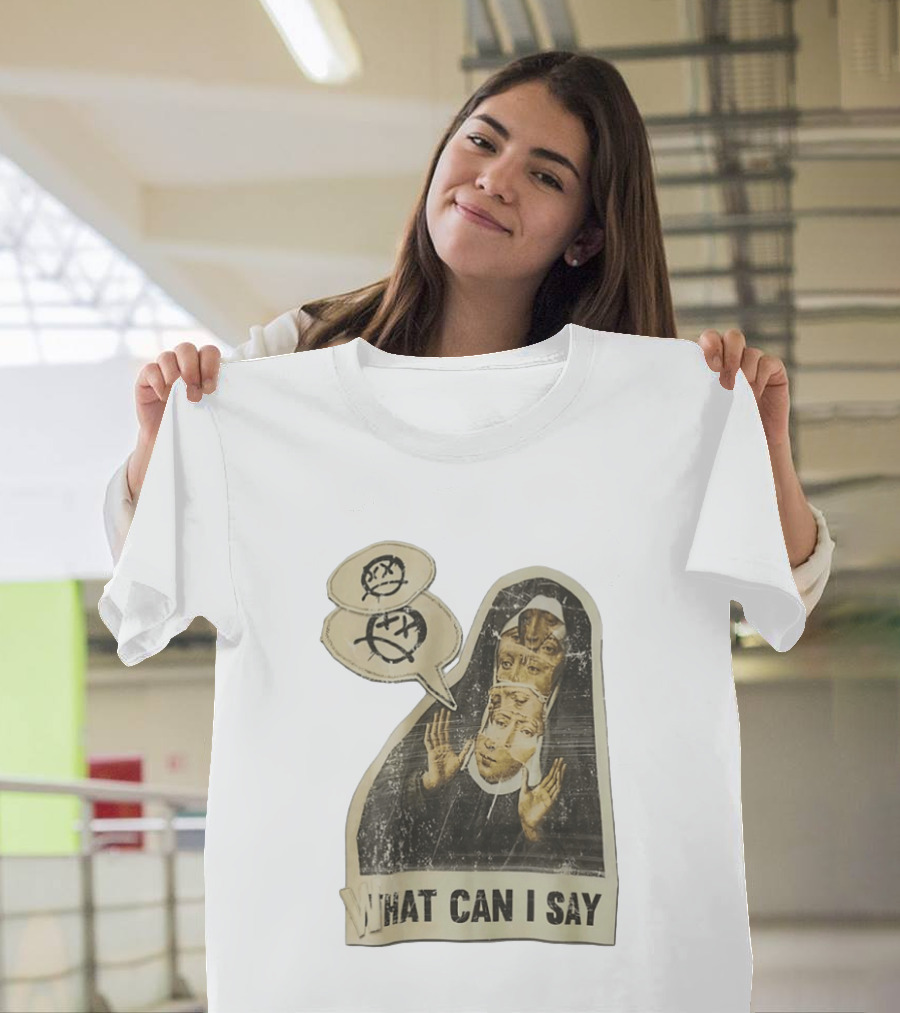 What Can I Say Surreal Collage Nun Expressionist Sociopolitical Commentary T-Shirt