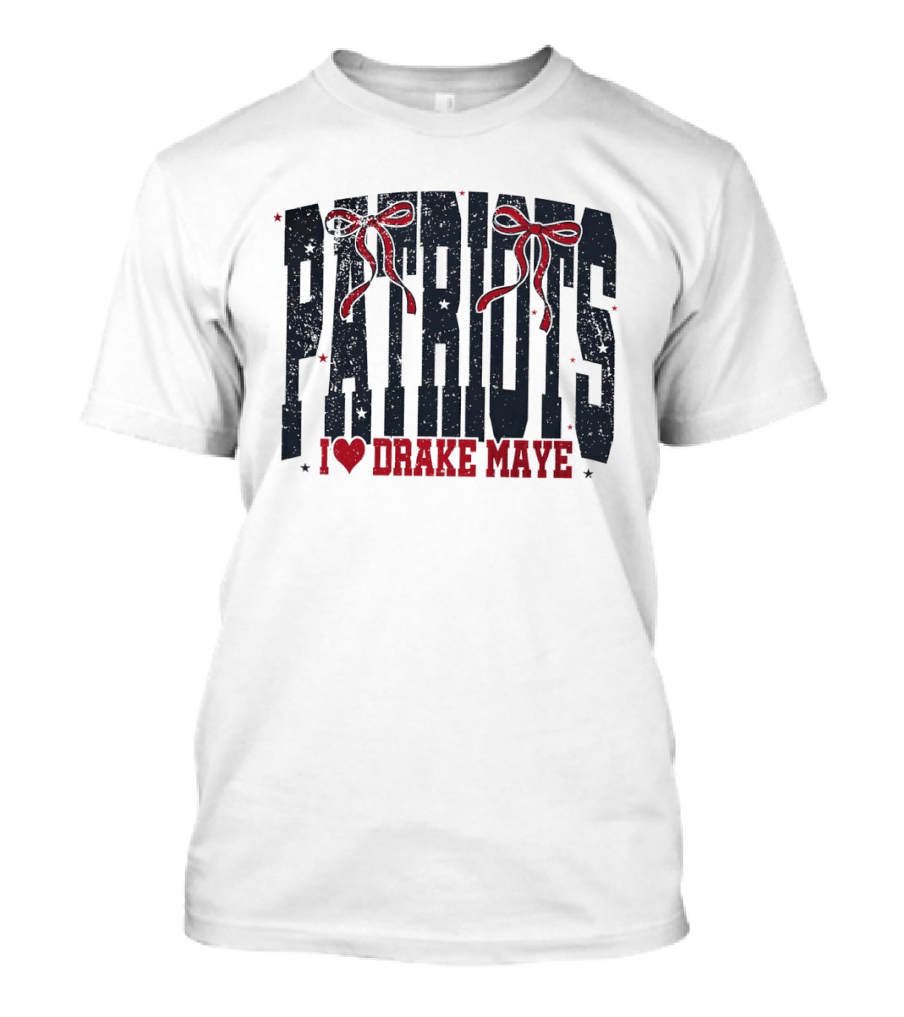 Patriots Bow I Love Drake Maye T-Shirt