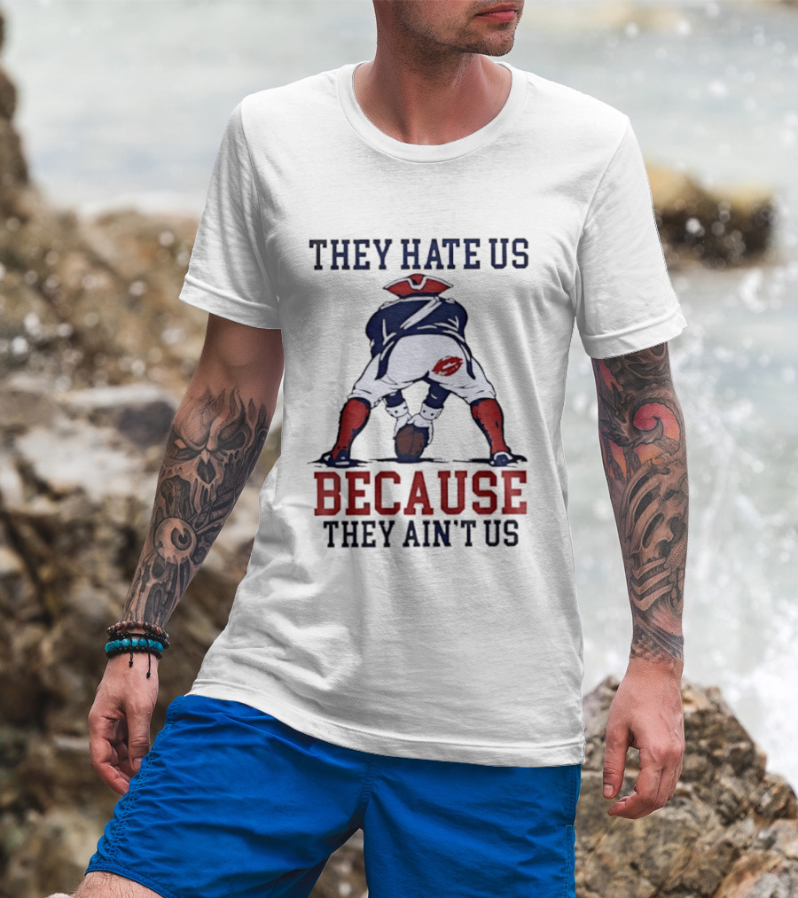 New England Patriots They Hate Us Because They Ain't Us Flying Elvis Kiss T-Shirt