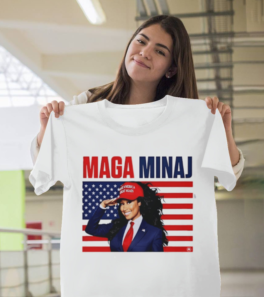 MAGA Minaj Make America Great Again America Flag T-Shirt