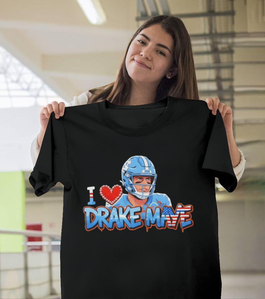 North Carolina Tar Heels Football I Love Drake Maye 2026 T-Shirt