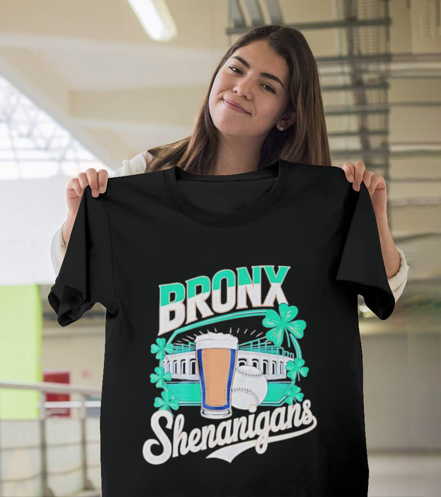 Bronx Shenanigans Beer Baseball Stadium Clover St Patricks Day 2026 T-Shirt
