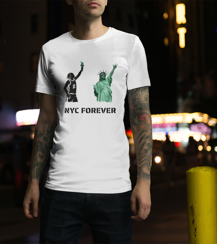 Jalen Brunson 11 Statue Of Liberty NYC Forever New York Knicks 2026 NBA T-Shirt