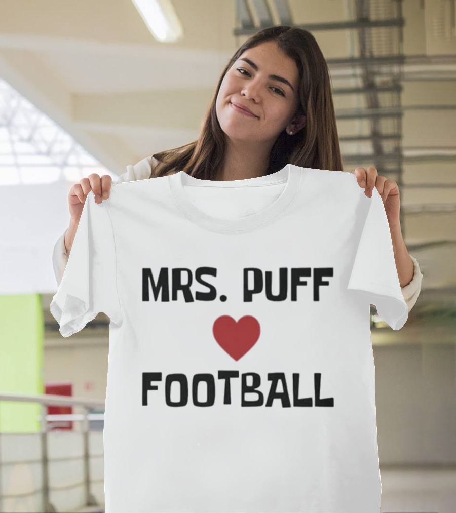 Mrs Puff Heart Football T-Shirt