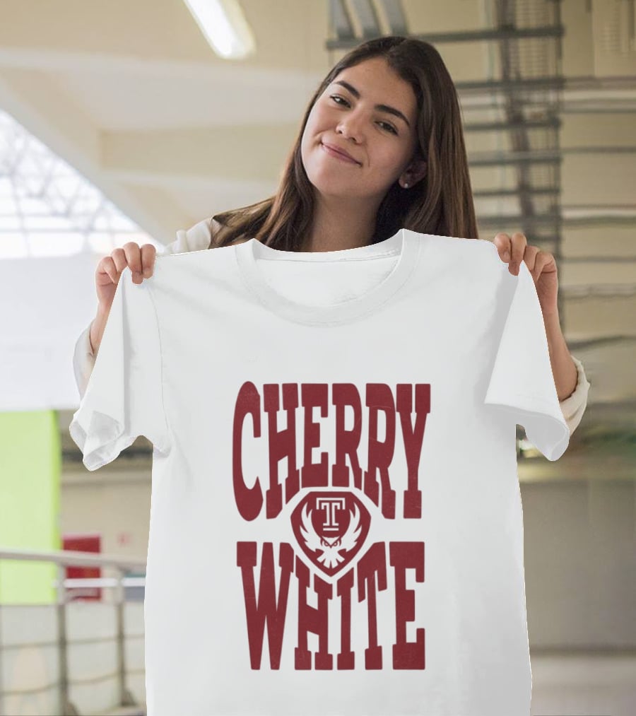 Temple Owls Cherry White T T-Shirt
