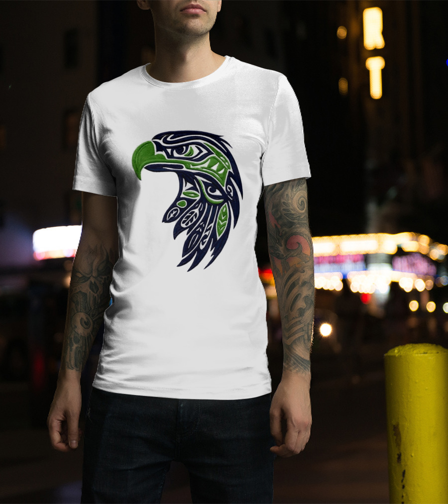 Seattle Seahawks Native American Tribal Art Eagle Head T-Shirt