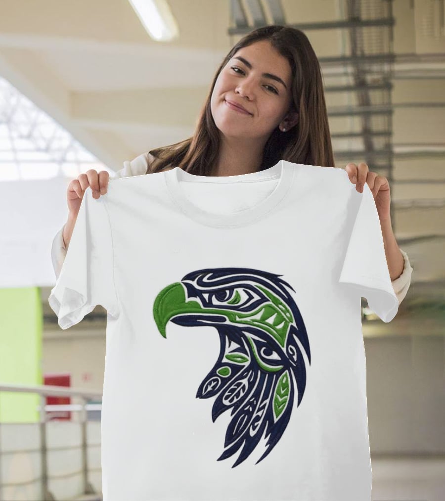 Seattle Seahawks Native American Tribal Art Eagle Head T-Shirt