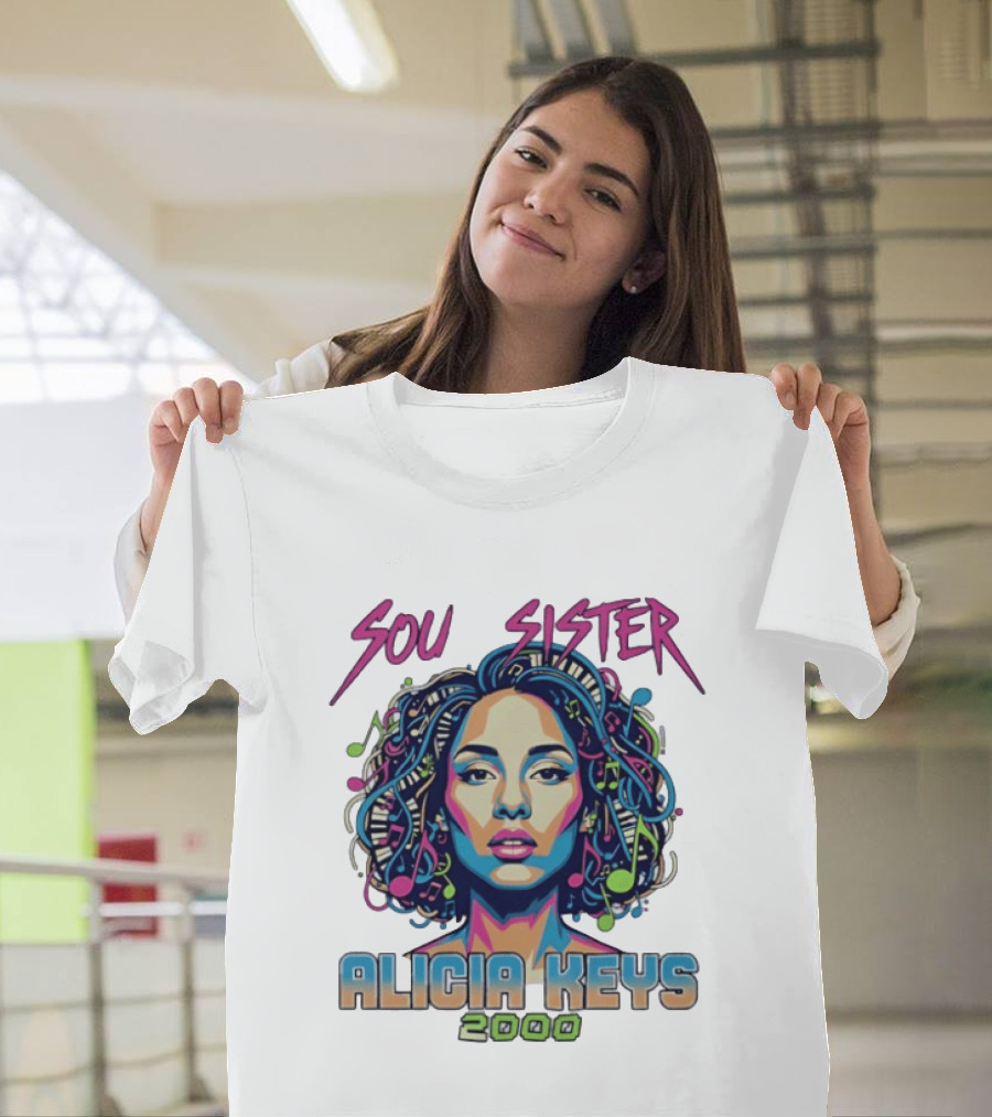 Soul Sister Alicia Keys 2000 Music Pop T-Shirt