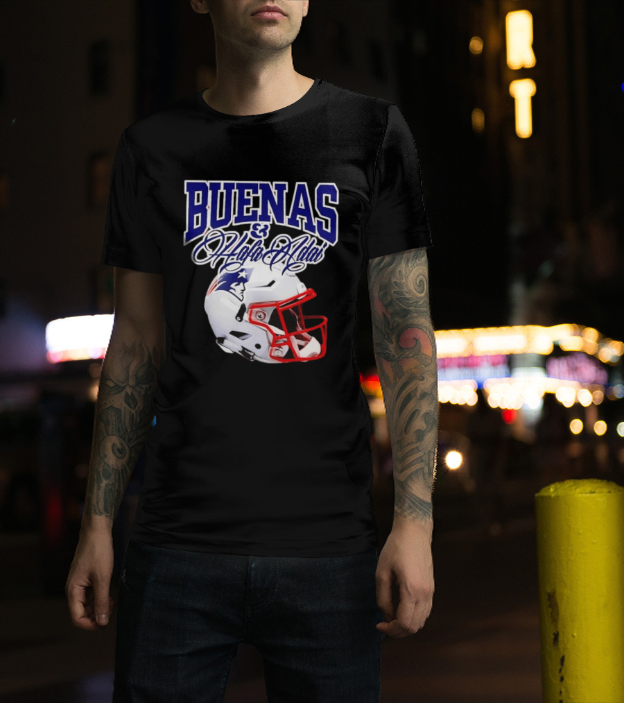 Buenas Hafa Adai New England Patriots Football Helmet T-Shirt