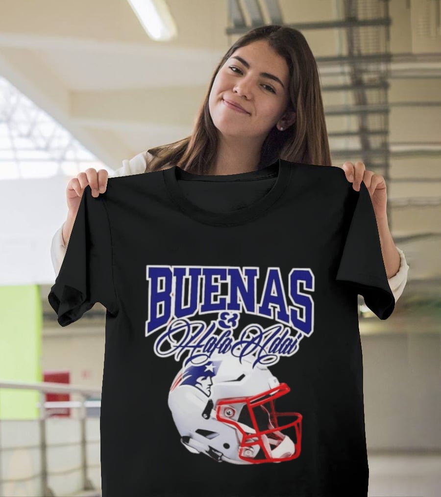 Buenas Hafa Adai New England Patriots Football Helmet T-Shirt