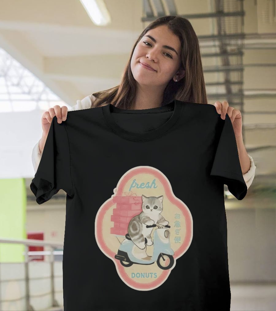 Fresh Cat Mofusand Donuts Delivery Scooter Japan T-Shirt