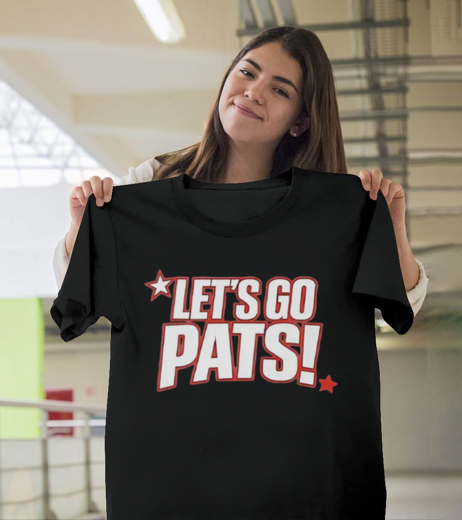 New England Patriots Let's Go Pats Star Fan Cheer T-Shirt