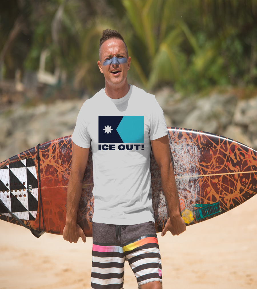 Ice Out Minnesota Star Flag T-Shirt