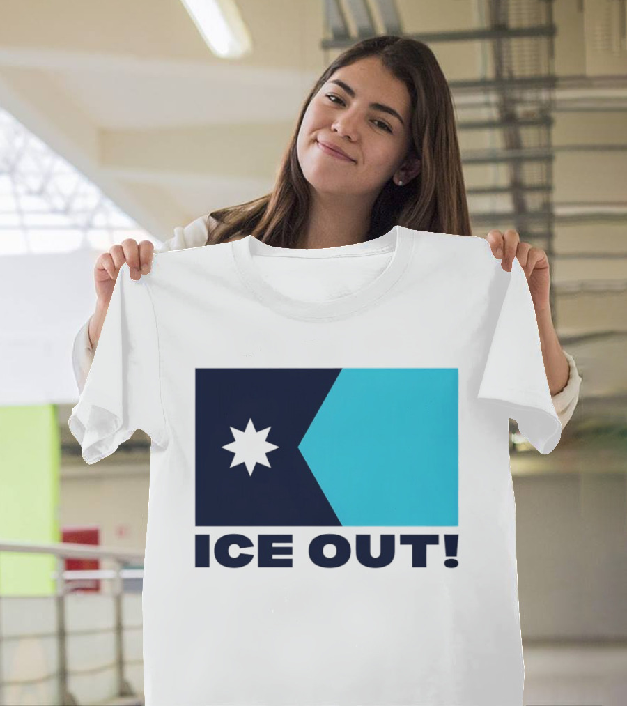 Ice Out Minnesota Star Flag T-Shirt