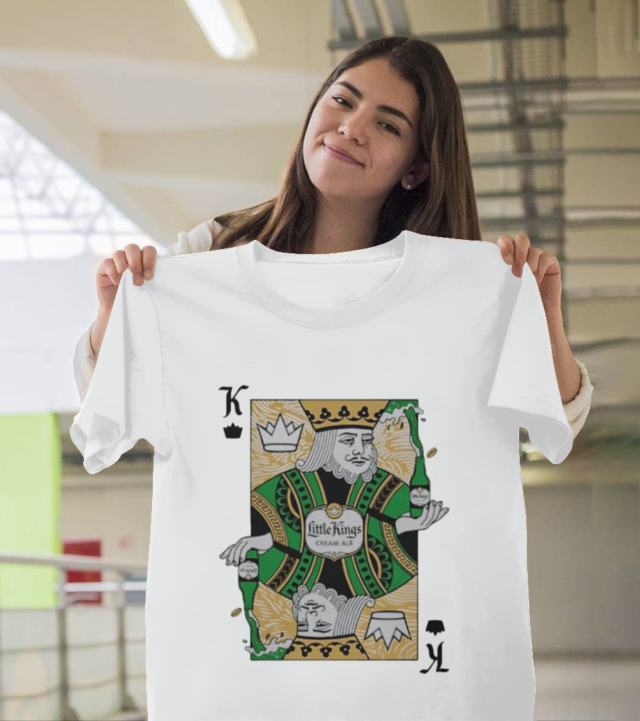 Little Kings Cream Ale Playing Card King With Bottle T-Shirt