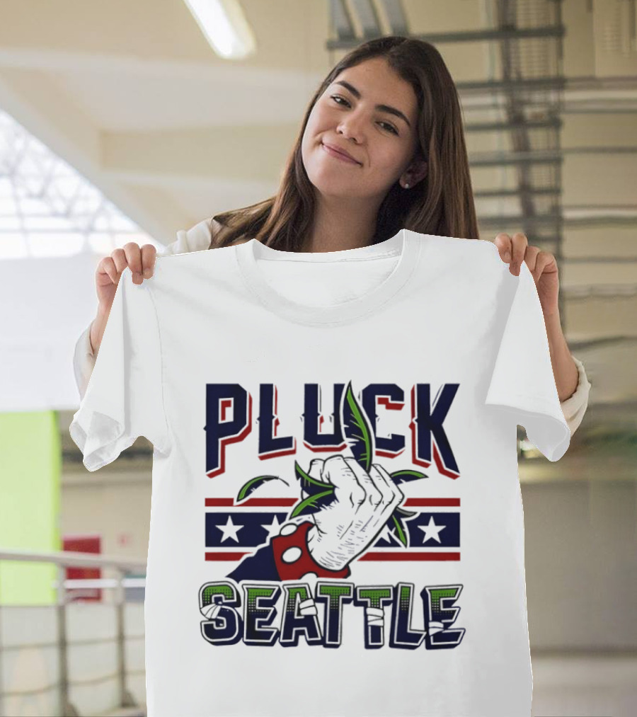 Pluck Seattle Seahawks Fist Stars And Stripes T-Shirt