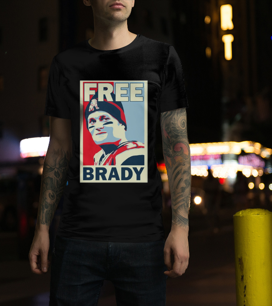 New England Patriots Free Brady Style Sports T-Shirt