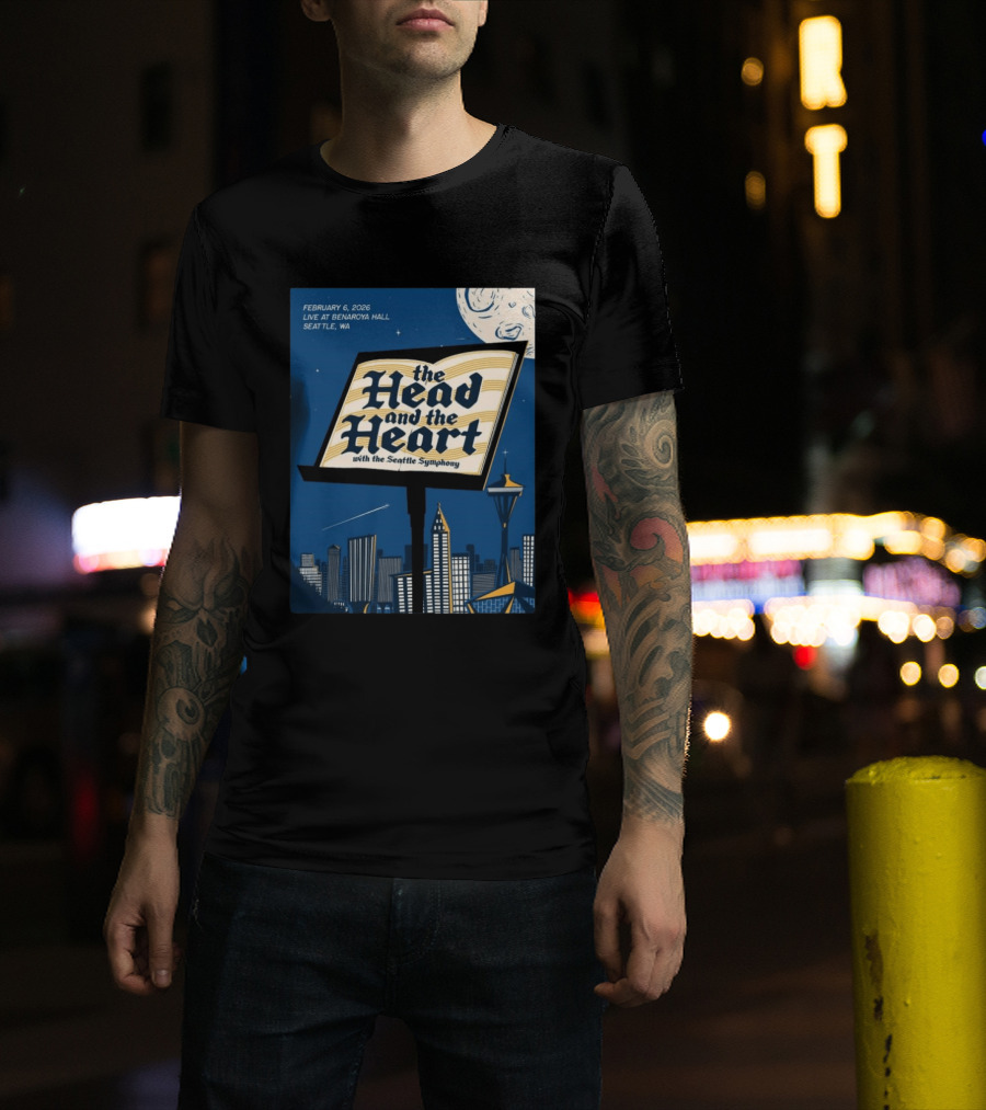 The Head And The Heart With Seattle Symphony Feb 6 2026 Benaroya Hall Seattle T-Shirt