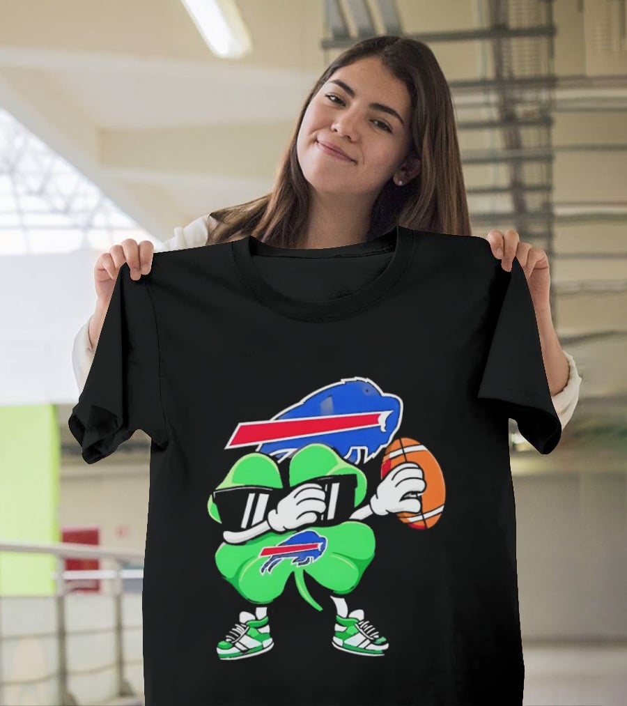 Buffalo Bills St Patrick's Day Shamrock Football T-Shirt