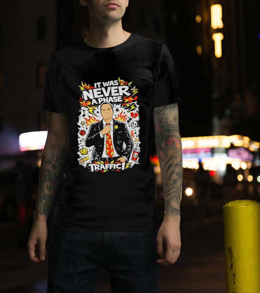 It Was Never A Phase Pop Punk Forever Fire Flames Pizza Hearts T-Shirt