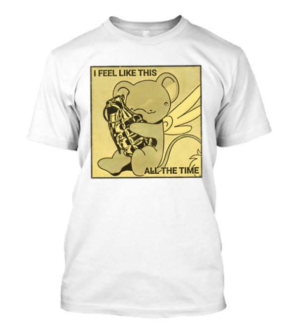 I Feel Like This All The Time Cute Winged Bear Hugging Grenade T-Shirt
