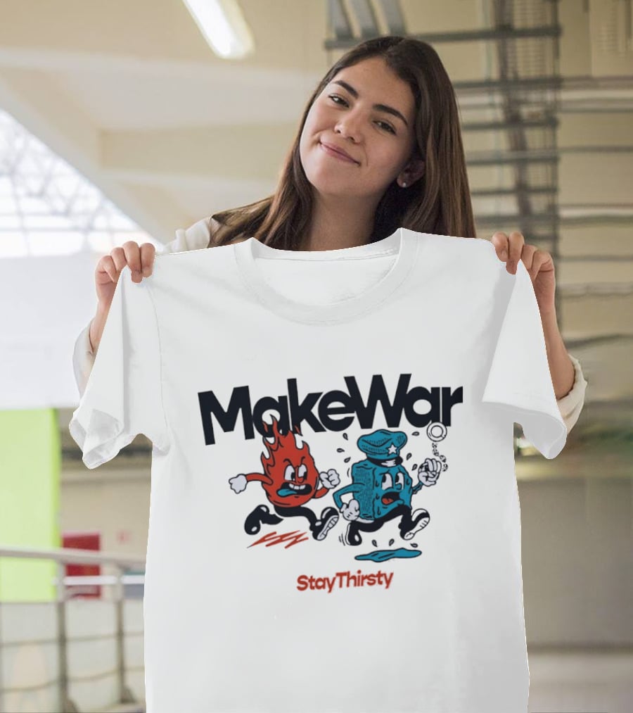 MakeWar StayThirsty Flame Police Chase Animation T-Shirt