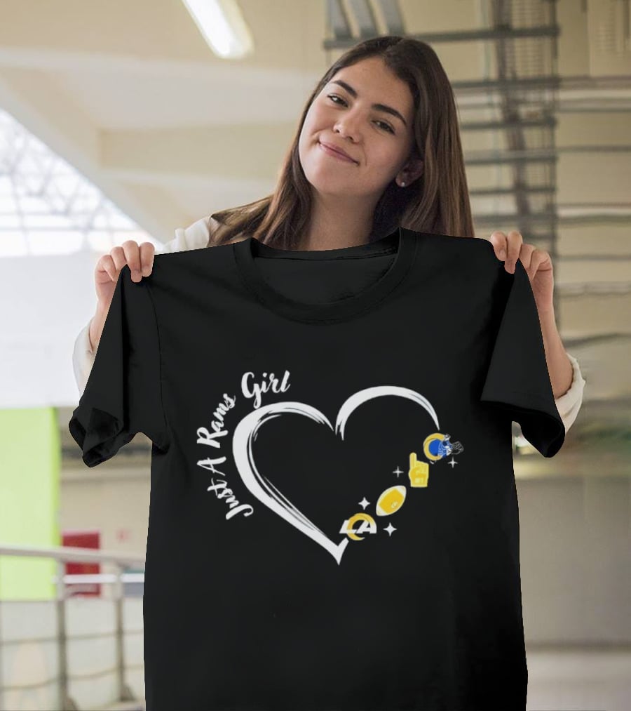Just A Los Angeles Rams Girl Heart T-Shirt