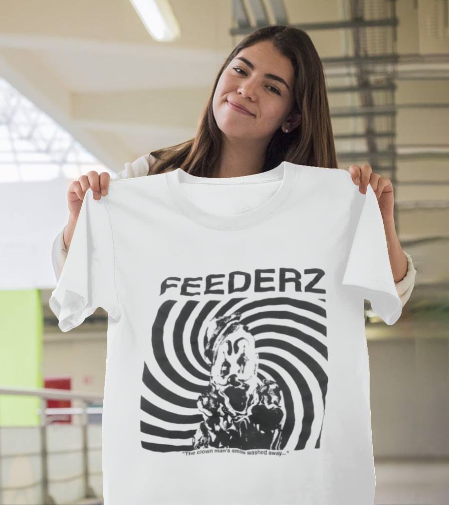 Feederz Clown Man's Smile Washed Away Spiral T-Shirt