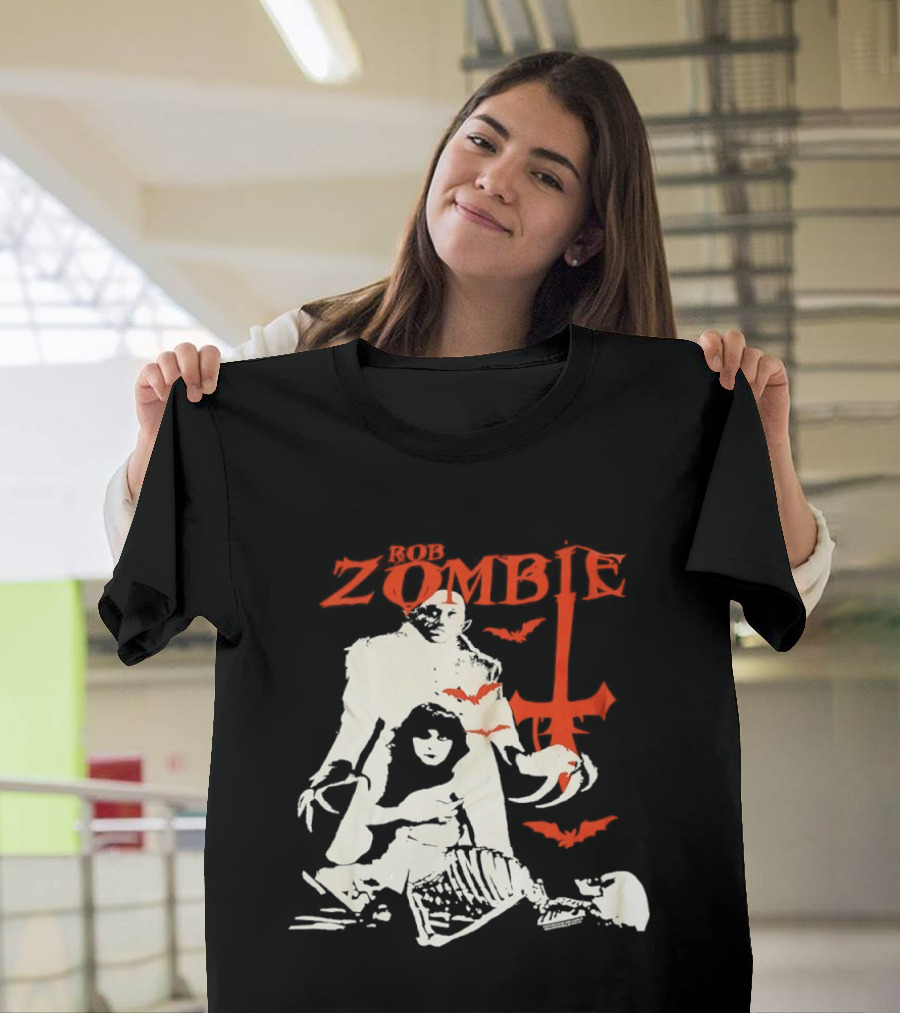 Rob Zombie Horror Red Bats Halloween T-Shirt