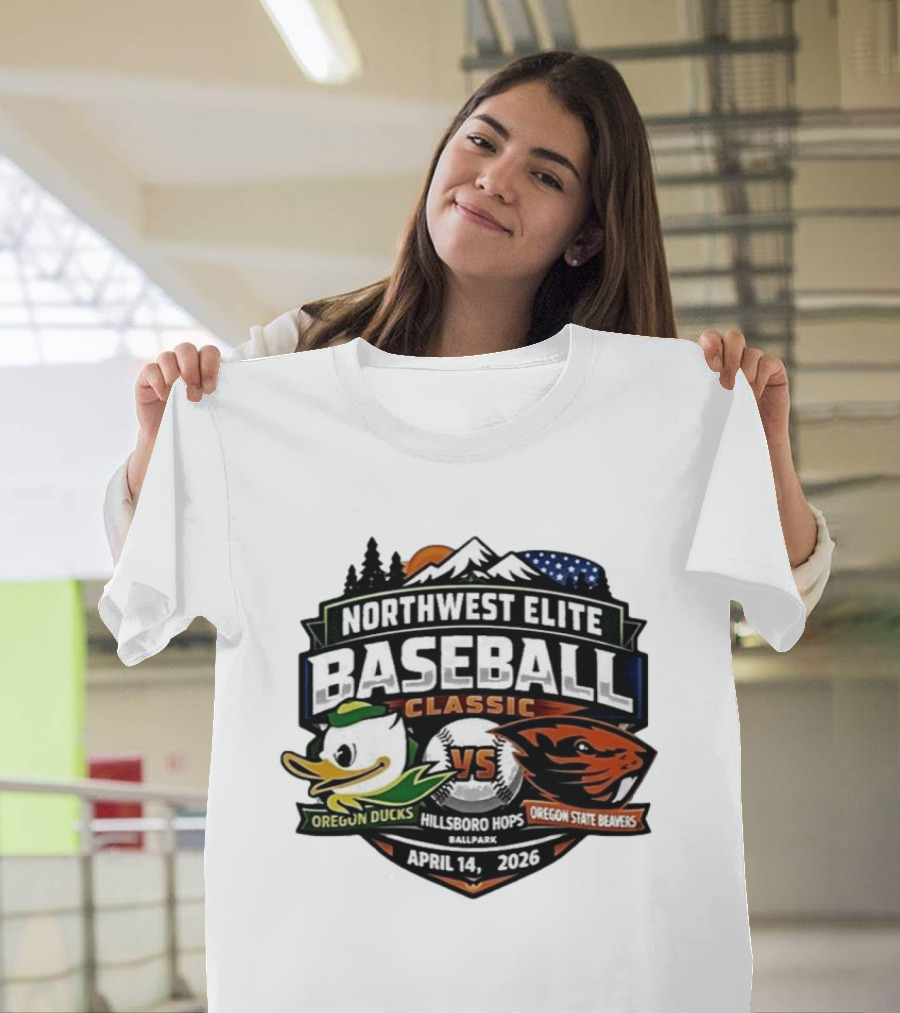 Northwest Elite Baseball Classic Oregon Ducks Vs Oregon State Beavers Hillsboro Hops Ballpark April 14 2026 T-Shirt