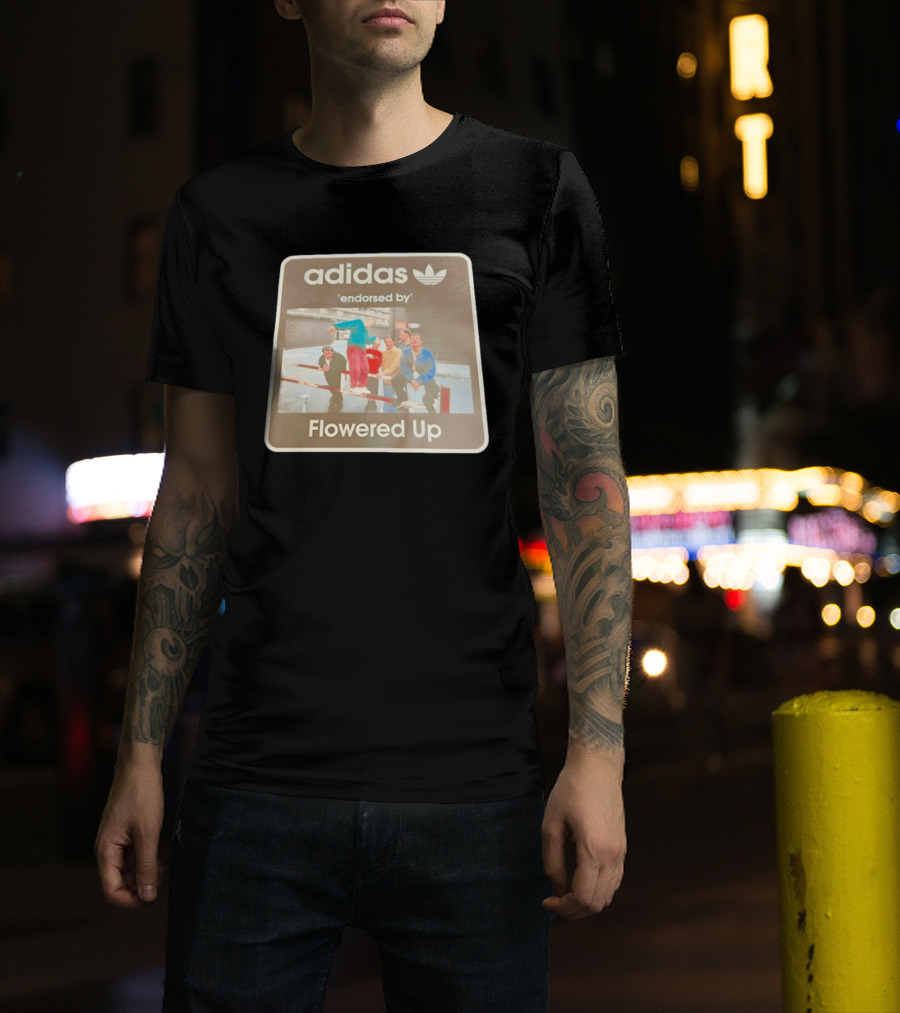 Adidas Originals Endorsed By Flowered Up Retro Street Style Fashion T-Shirt