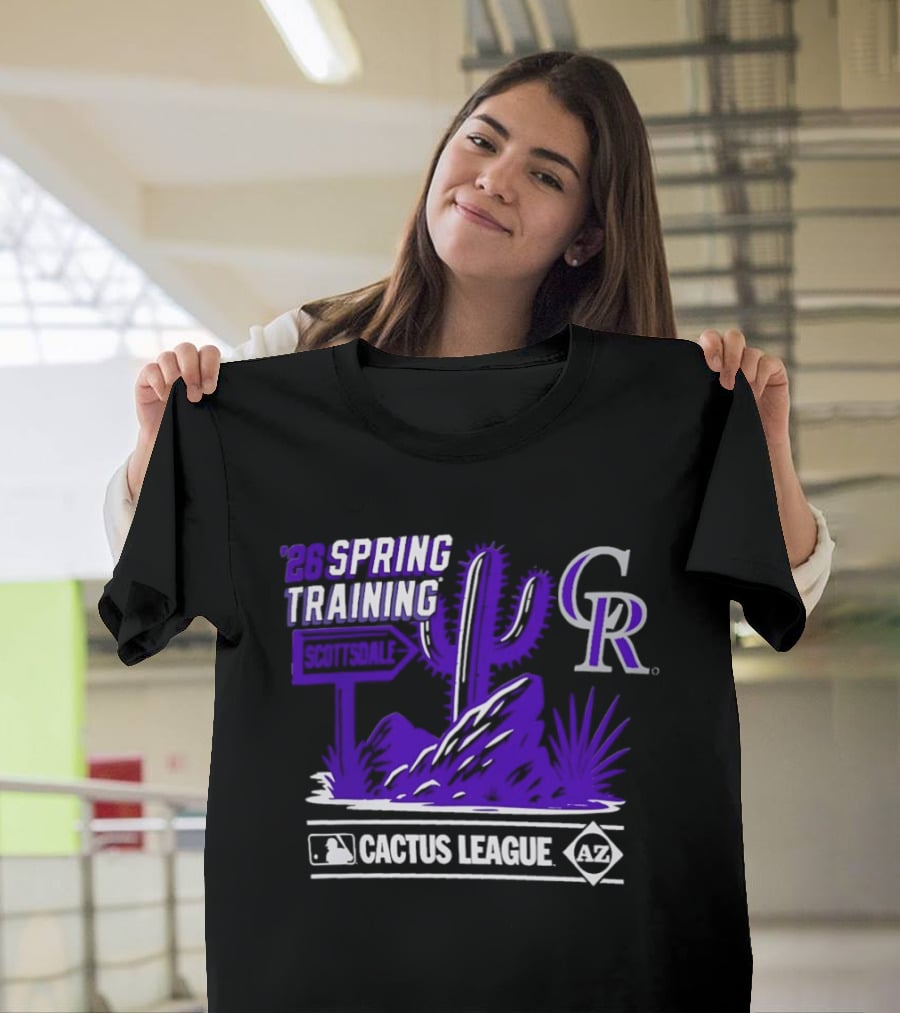 Colorado Rockies CR MLB 2026 Cactus League Spring Training Desert Scene T-Shirt