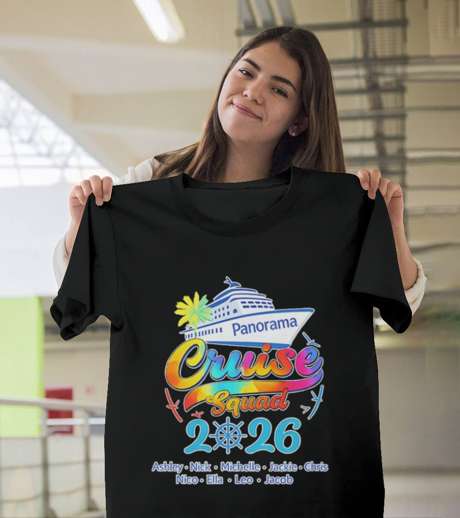 Panorama Cruise Squad 2026 Family Vacation Ashley Nick Michelle Jackie Chris Nico Ella Leo Jacob T-Shirt