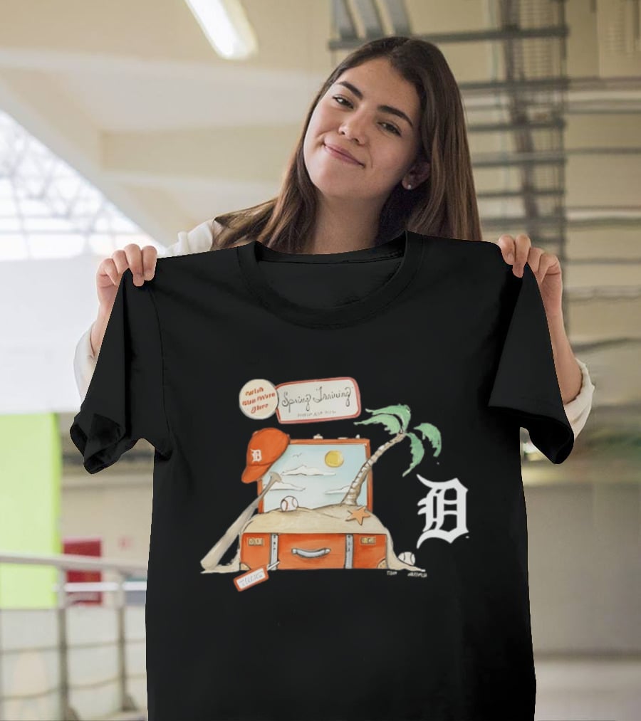 Detroit Tigers Tiny Turnip 2026 Spring Training Palm Tree Baseball Vintage Suitcase T-Shirt