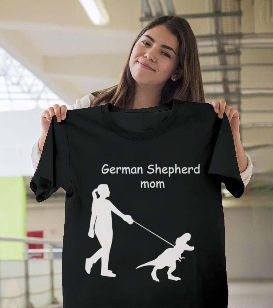 German Shepherd Mom Dinosaur Walking T-Shirt