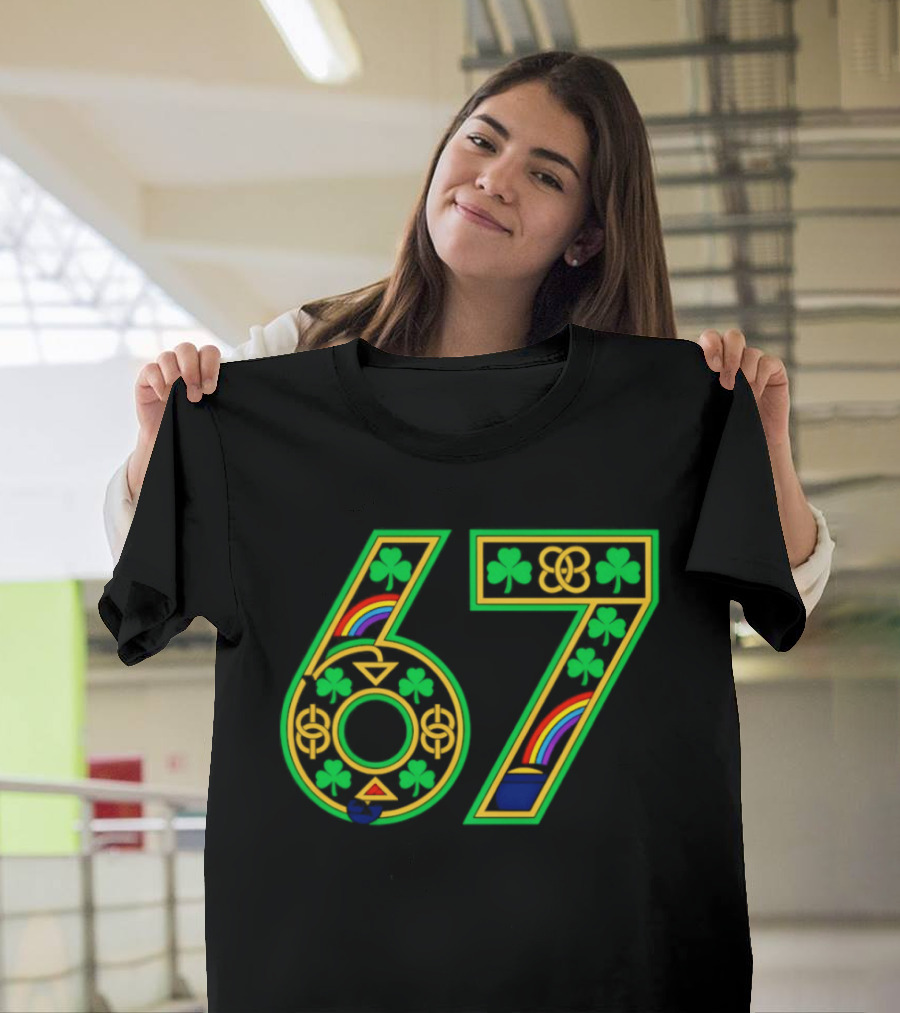 Celtic 67 Shamrock Irish Clover St Patrick's Day Rainbow T-Shirt