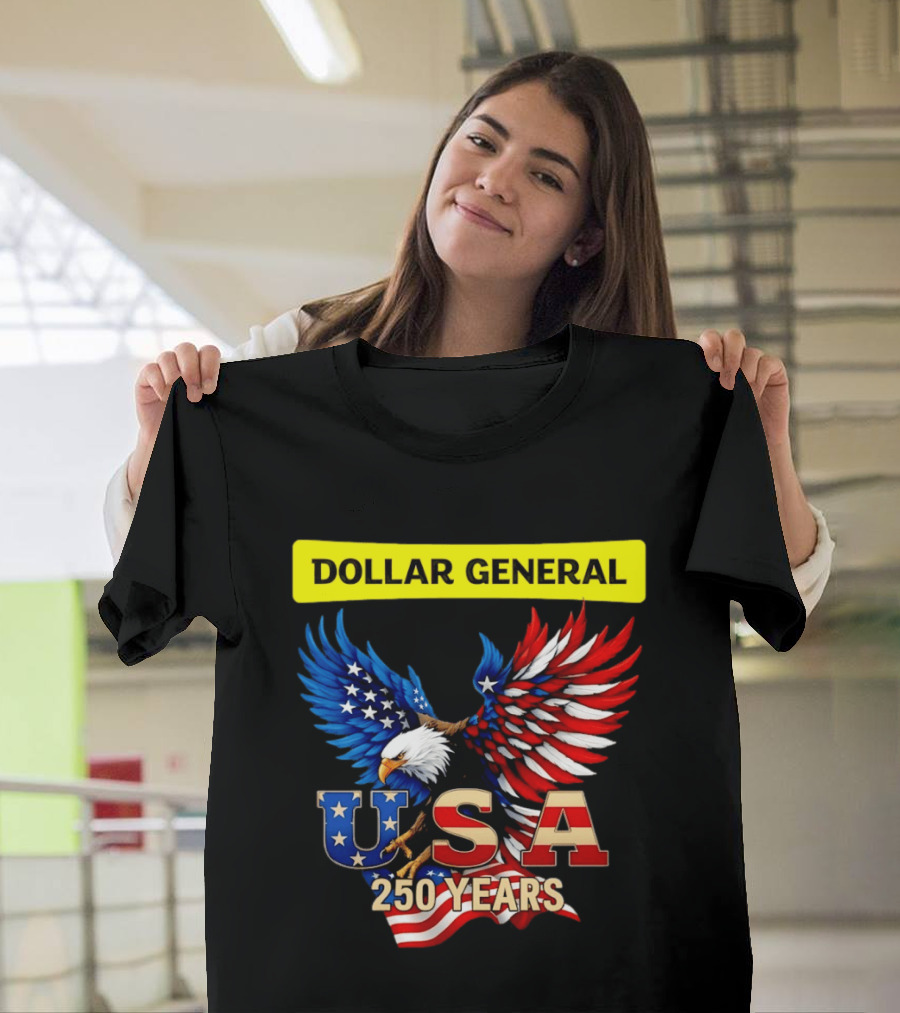 Dollar General Eagle USA 250 Years Of America Flag T-Shirt