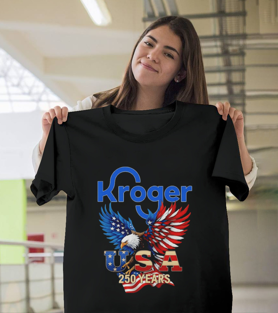 Kroger Eagle USA 250 Years American Flag T-Shirt