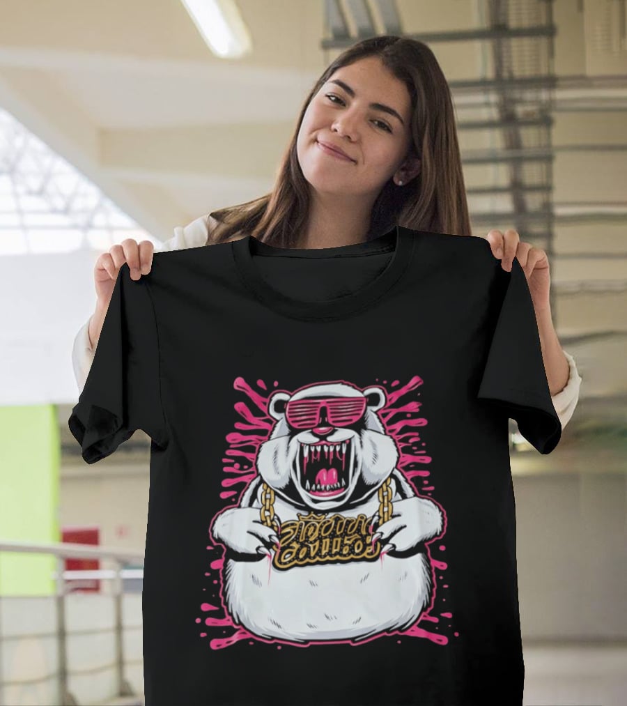 Electric Callboy Band Polar Bear Bling Sunglasses And Gold Chain T-Shirt