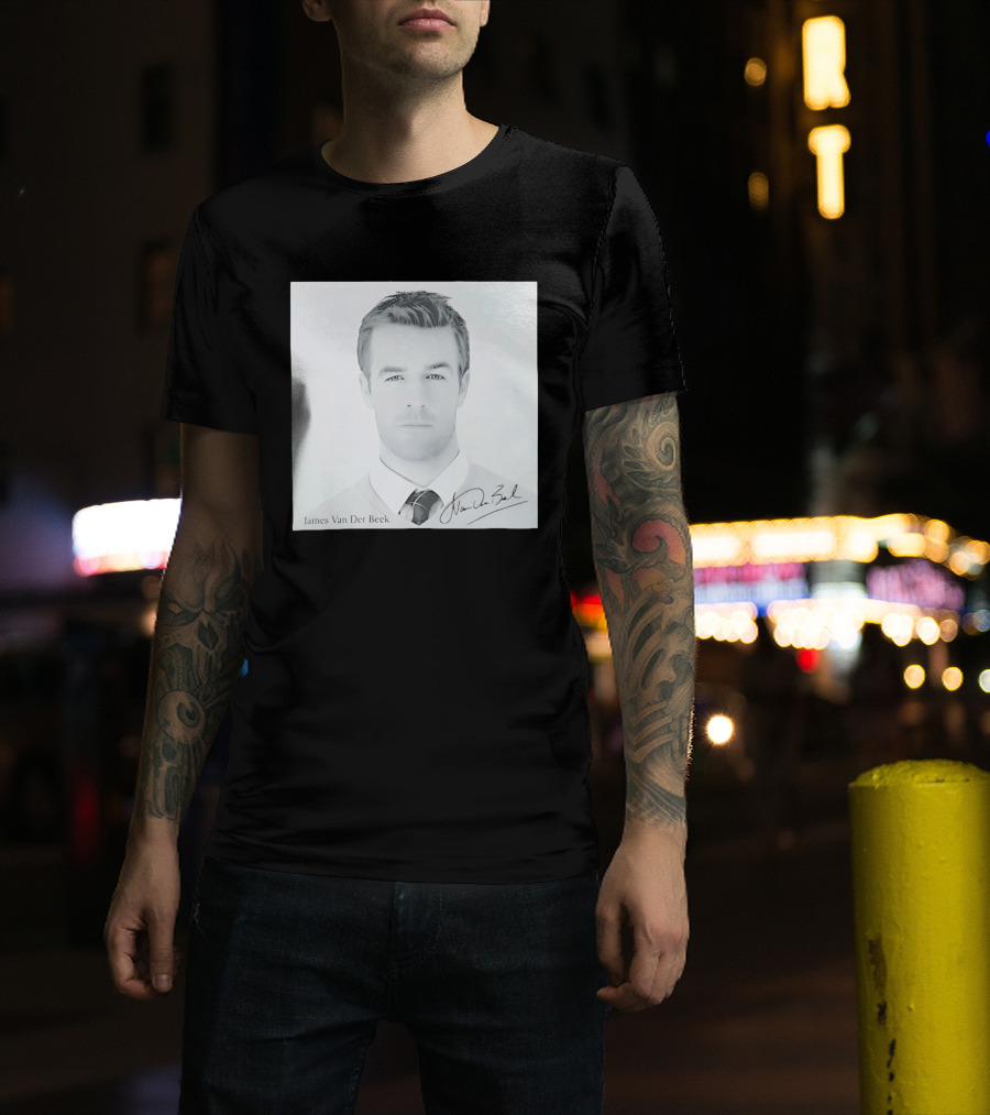 James Van Der Beek Autographed Memorial Photo T-Shirt