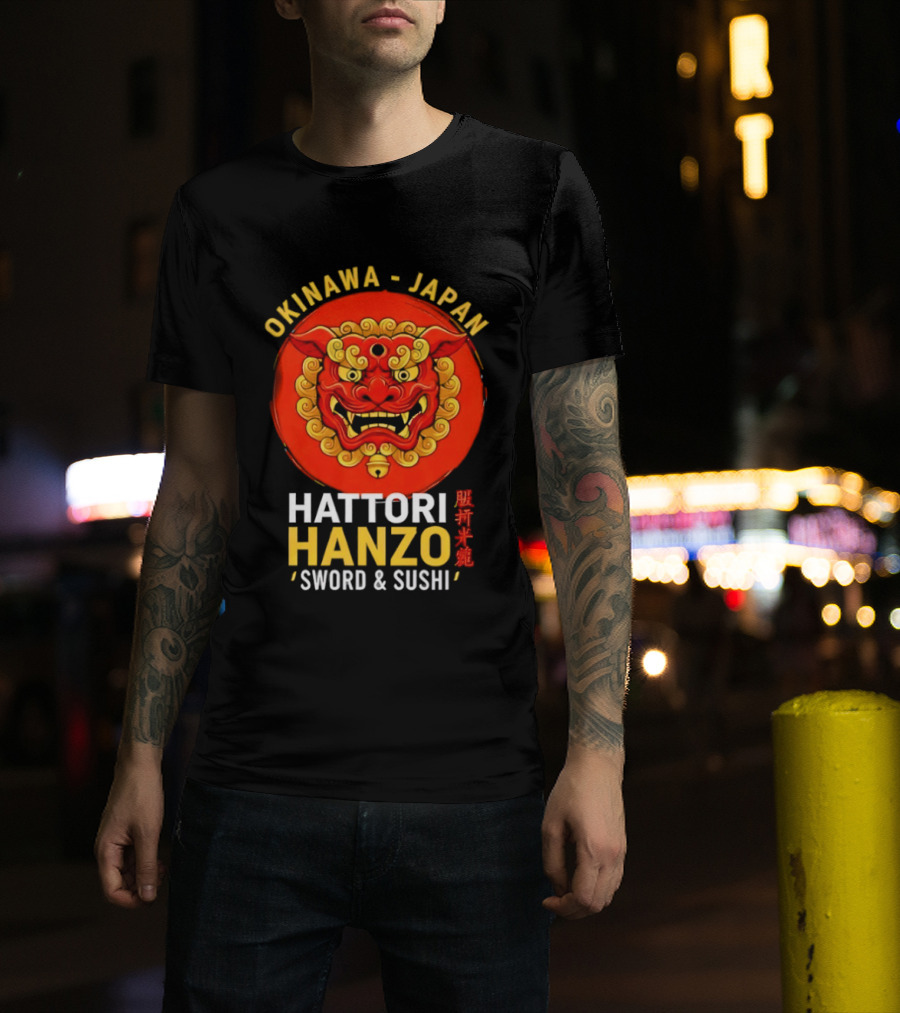 Okinawa Japan Hattori Hanzo Sword And Sushi T-Shirt