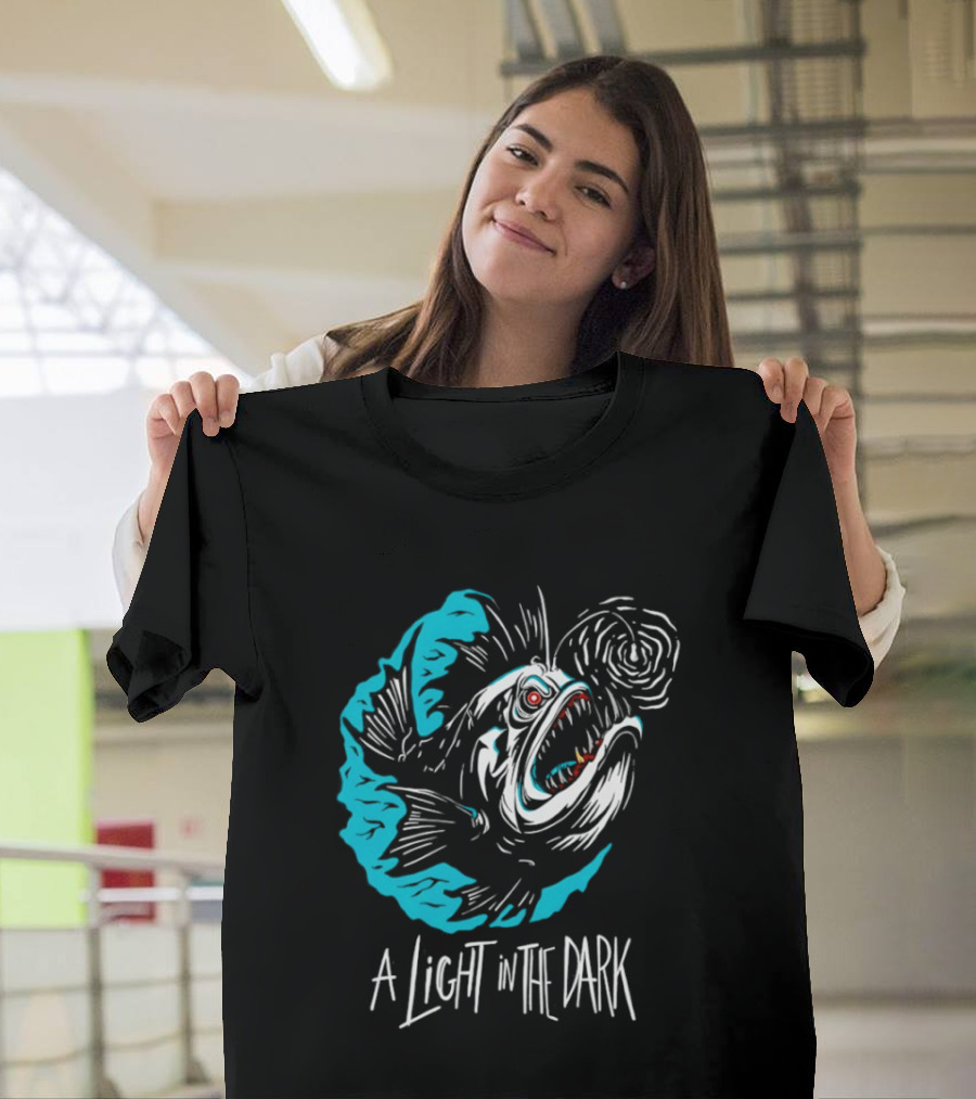 Monster Fish A Light In The Dark Blue Sea T-Shirt