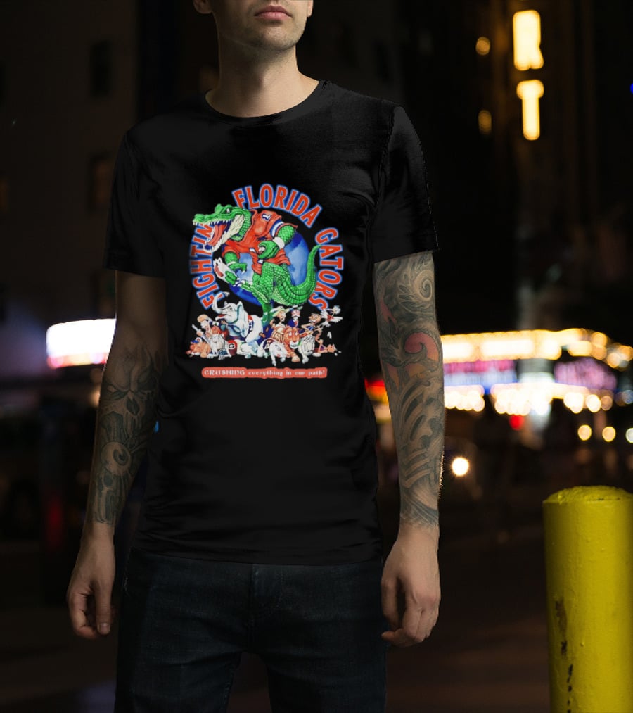 Fighting Florida Gators Crushing Everything In Our Path NCAA Rival Team Mascots T-Shirt