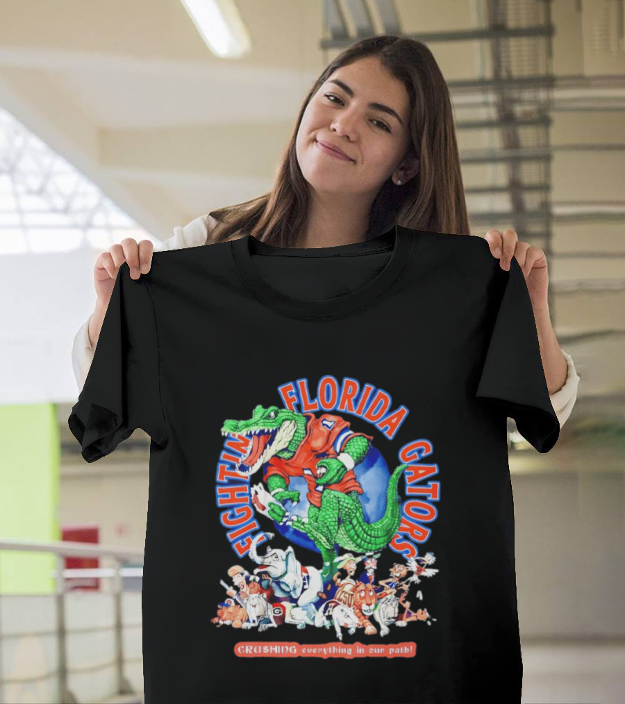 Fighting Florida Gators Crushing Everything In Our Path NCAA Rival Team Mascots T-Shirt